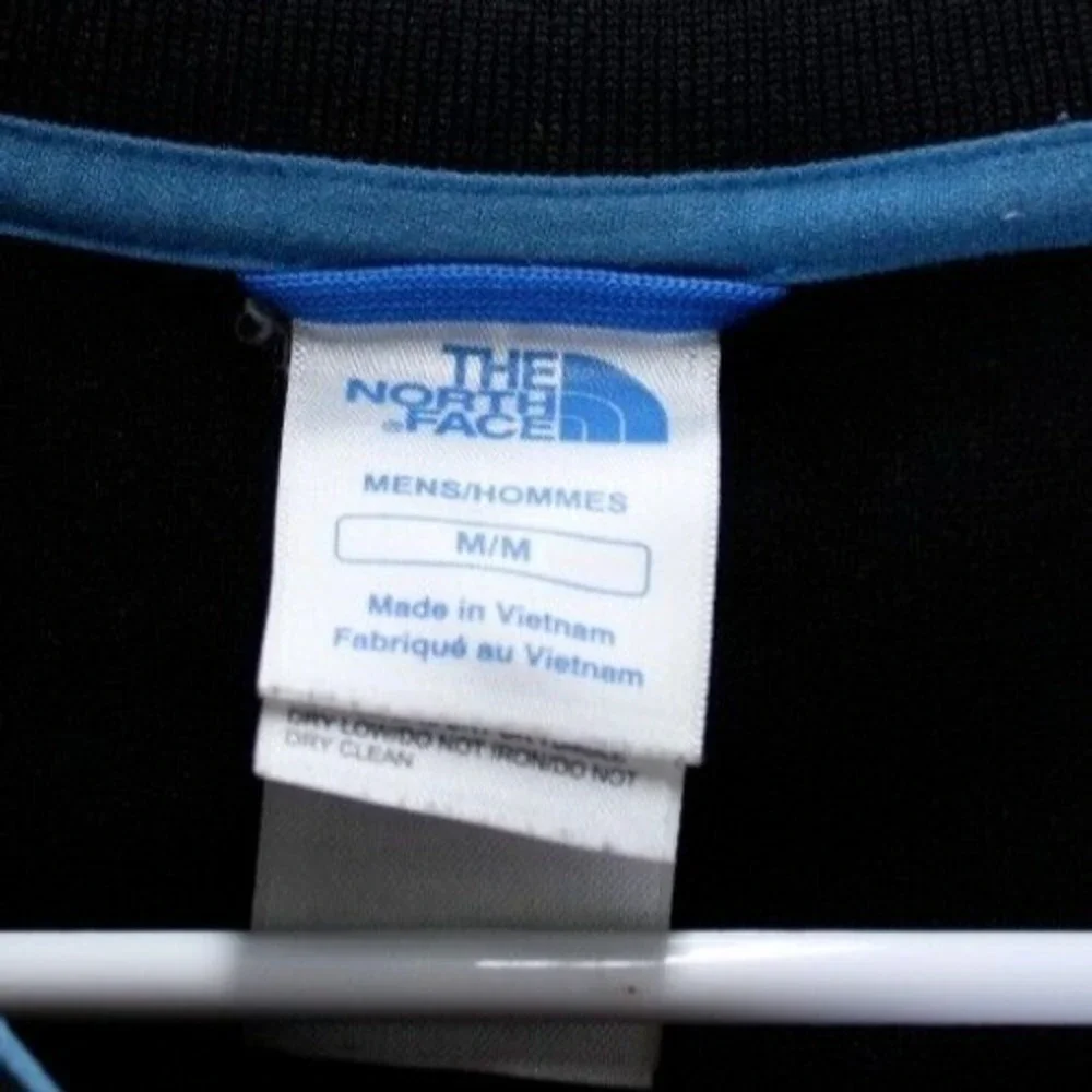 The North Face Mens Track Jacket Black Blue Trim‎ Full Zip Athletic Size M